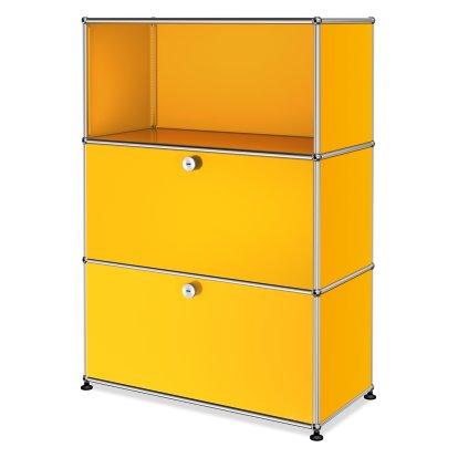 Meuble haut Highboard M USM Haller, personnalisable, Jaune or RAL 1004, Ouvert, Avec  porte abattante, Avec  porte abattante