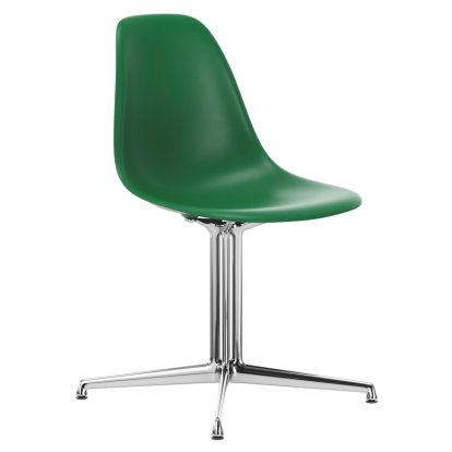 Eames Plastic Side Chair DSL, Vert émeraude, Sans rembourrage, Sans rembourrage, Aluminium poli
