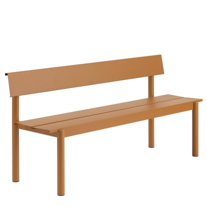 Banc Linear Steel avec dossier, L 170 x L 50,9 cm, Orange brûlée
