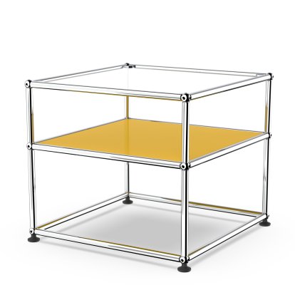 USM Haller table d'appoint Type 2, Verre, Jaune or RAL 1004