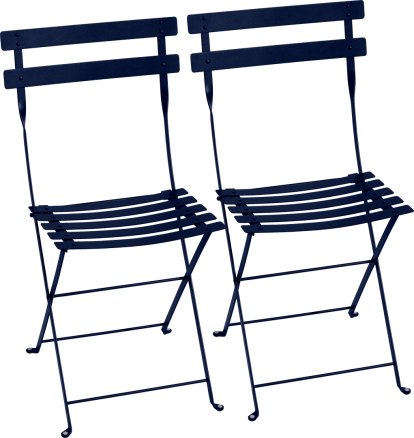 Chaise pliante Bistro - lot de 2, Bleu abysse