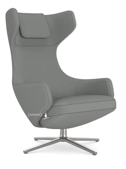 Fauteuil Grand Repos, Fauteuil Grand Repos, Tissu Cosy 2 Gris galet, 45 cm, Poli
