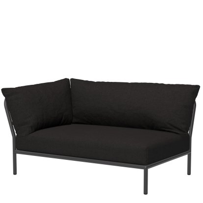 Canapé d'angle gauche Level 2, Gris foncé, Charbon