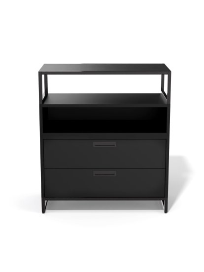 Buffet M1, Version 2 (H 90 x W 80 cm) - 2 tiroirs, Noir