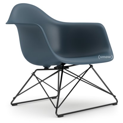 Eames Plastic Armchair RE LAR, Bleu océan, Sans rembourrage, Revêtement basic dark