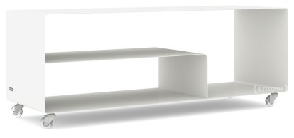 Sideboard R 111, Monochrome, Blanc pur (RAL 9010), Roulettes transparentes