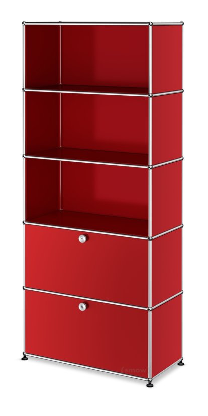 Étagère à dossiers USM Haller 2 portes battantes, Rouge rubis USM