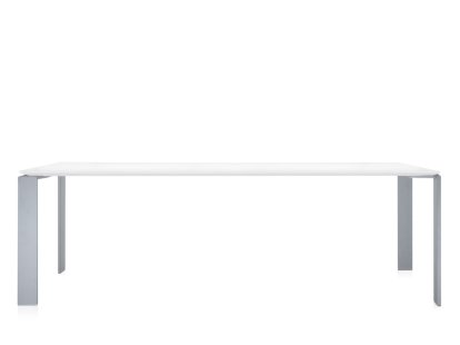Table Four, L 223 x L 79 cm, Soft Touch blanc, Aluminium laqué