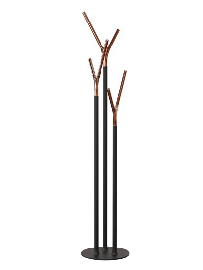 Wishbone Portemanteau, Noir mat / cuivre poli