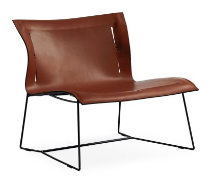 Fauteuil Cuoio, Cuir Saddle marron