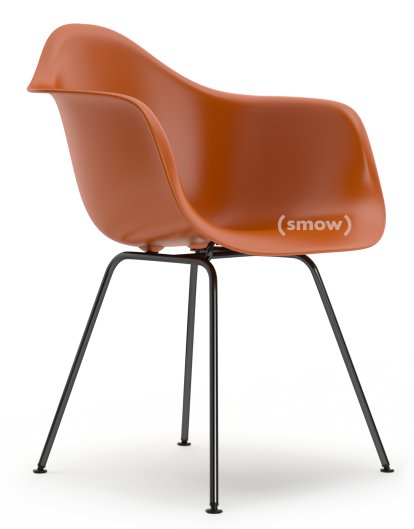Eames Plastic Armchair RE DAX, Orange rouille, Sans rembourrage, Sans rembourrage, Version standard - 43 cm, Revêtement basic dark