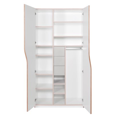 Armoire Plane, Laqué gris clair