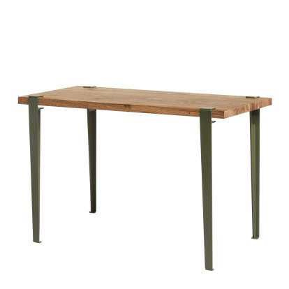 Table à manger Lobo Tiptoe, Chêne ancien recyclé, Vert romarin
