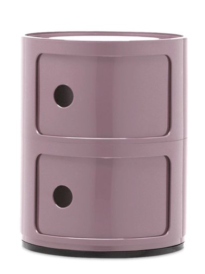 Conteneur d'appoint Componibili rond - 2 tiroirs, Mauve