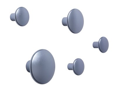 Lot de 5 patères - The Dots Metal, Bleu clair