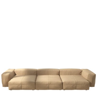 Vetsak Sofa Set 5, Cuir - Beige, Sans coussin
