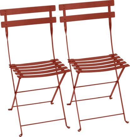 Chaise pliante Bistro - lot de 2, Ocre rouge