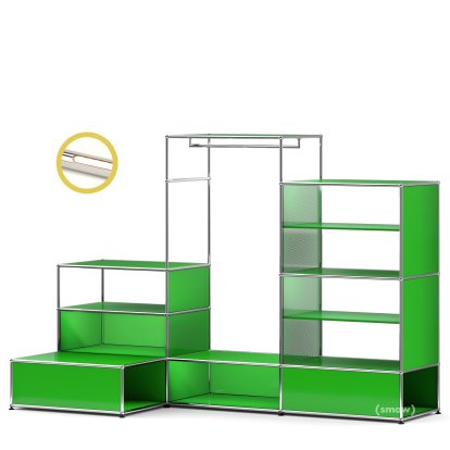 Penderie-présentoir USM Haller XL avec éclairage, Vert USM