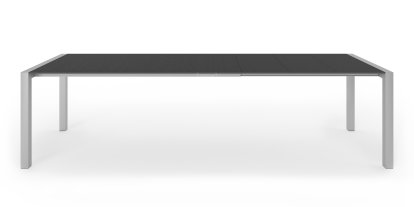 Table extensible Sushi, Stratifié noir, L 177-288 x l 90 cm, Aluminium andoisé