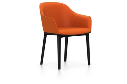 Softshell Chair avec piètement à 4 pieds, Basic dark, Plano, Orange, Patins en feutre pour sols durs