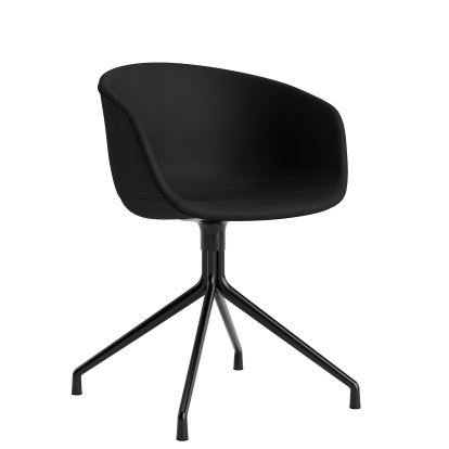 Chaise About A Chair AAC 21, Cuir Sense  - noir, Aluminium thermolaqué noir 