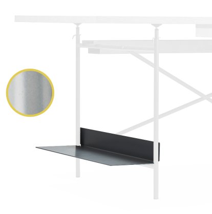 Support unité centrale pour pieds Eiermann, Pour cadre de table 66 cm Eiermann 1 & 2, Argent