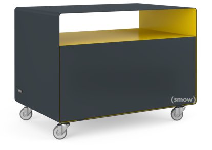 Caisson à roulettes R 107, Bicolore   , Gris anthracite (RAL 7016) - Jaune signalisation (RAL 1023), Roulettes industrielles