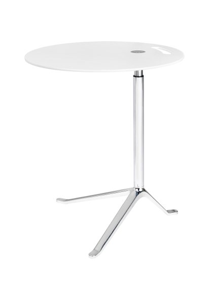 Table Little Friend, Hauteur réglable, Plateau blanc / cadre poli