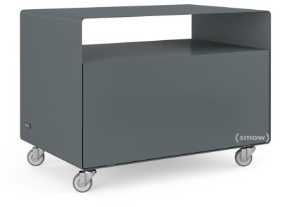 Caisson à roulettes R 107, Monochrome, Gris basalte (RAL 7012), Roulettes industrielles