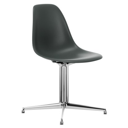 Eames Plastic Side Chair DSL, Gris granit, Sans rembourrage, Sans rembourrage, Aluminium poli