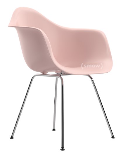 Eames Plastic Armchair RE DAX, Rose pâle, Sans rembourrage, Sans rembourrage, Version standard - 43 cm, Chromé