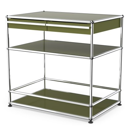 USM Haller meuble bar avec tiroirs, Vert olive RAL 6003