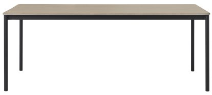 Table Base, L 190 x L 85 cm, Placage chêne avec bord en contreplaqué, Noir