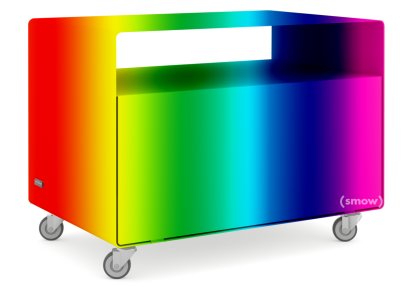 Caisson à roulettes R 107, Monochrome, Couleur au choix (RAL Classic), Roulettes industrielles