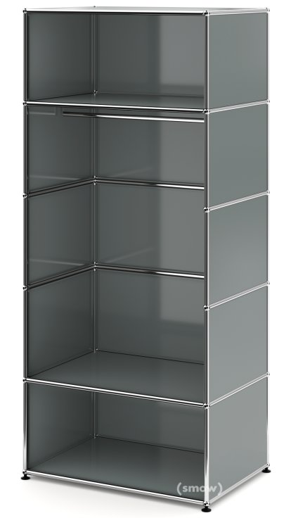 Penderie USM Haller M avec tringle Type 2, Gris moyen RAL 7005