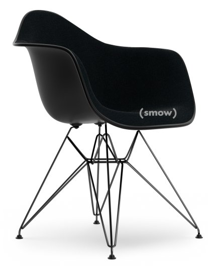 Eames Plastic Armchair RE DAR, Noir profond  , Rembourrage intégral, Nero, Version standard - 43 cm, Revêtement basic dark