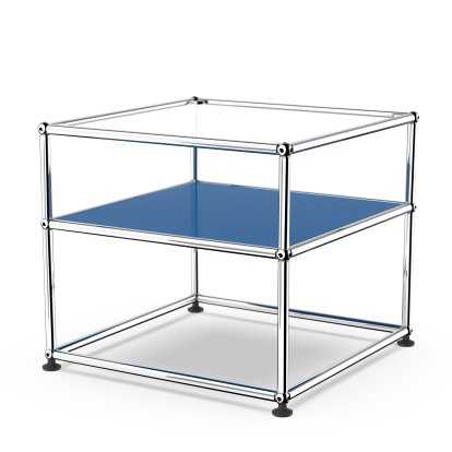 USM Haller table d'appoint Type 2, Verre, Bleu gentiane RAL 5010