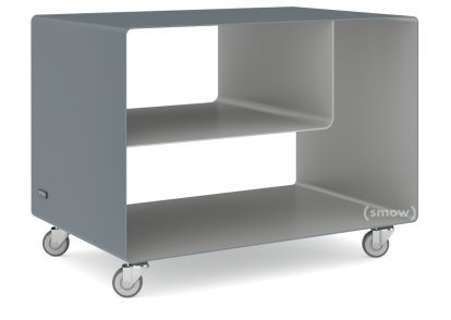 Caisson à roulettes R 106, Bicolore   , Gris basalte (RAL 7012) - Aluminium blanc (RAL 9006), Roulettes industrielles