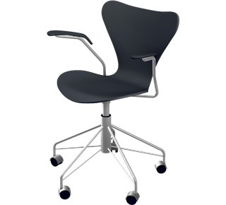 Série 7 Chaise de bureau pivotante 3217, Laqué, Noir