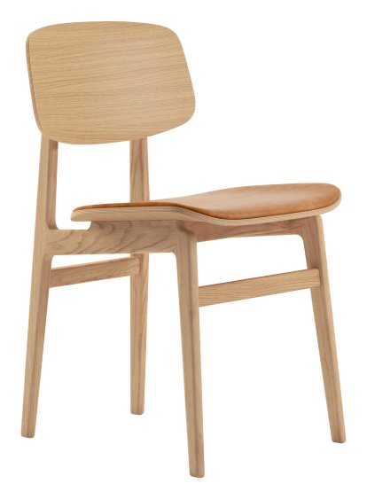NY11 Dining Chair, Chêne naturel - Cuir Dunes camel