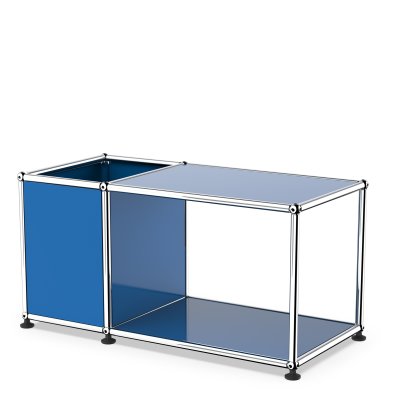 USM Haller table d'appoint avec rangement, Bleu gentiane RAL 5010, 35 cm