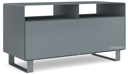 Meuble TV R 108, Gris basalte (RAL 7012), Piétement luge laqué de la même couleur que l'extérieur