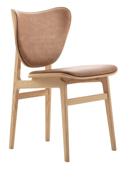 Elephant Dining Chair, Chêne naturel, Cuir Dunes camel