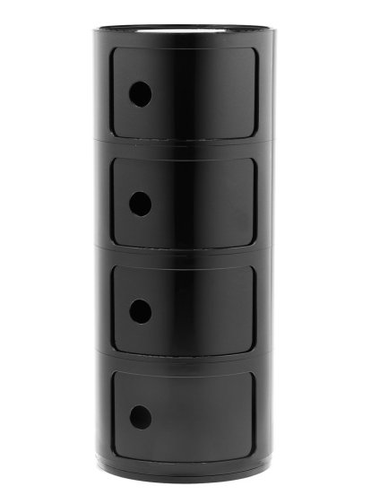 Componibili 4 tiroirs rond, Noir 