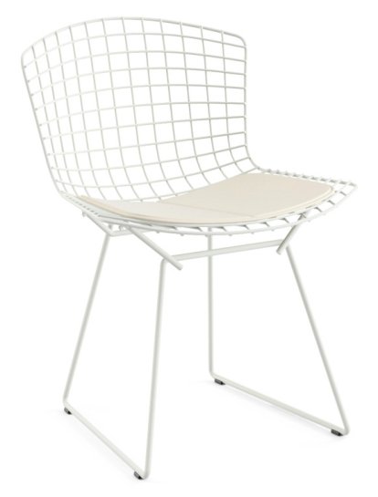 Chaise Bertoia, Blanc, Vinyl blanc