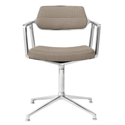 Chaise pivotante Swivel 453, Poli, Piètement fixe, mélange laine-lin tilde