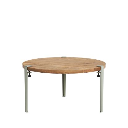Table basse Brooklyn Tiptoe, Chêne ancien recyclé, Gris eucalyptus