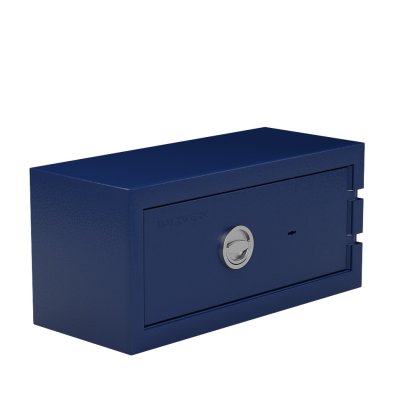 Coffre-fort Balzsafe CONNECT pour étagères USM Haller, 75 cm x 35 cm x 35 cm, Bleu acier RAL 5011, Serrure à clé