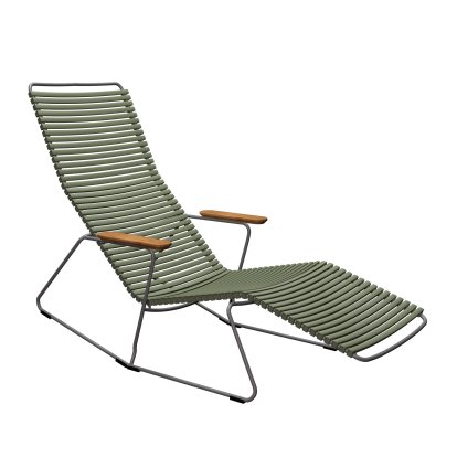 Chaise longue basculante Click, Vert olive