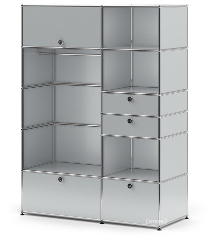 Armoire-penderie USM Haller Type 1, Argent mat USM